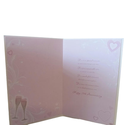 Heart Design Silver 25th Anniversary Card