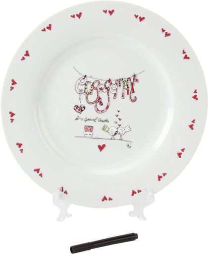 Tracey Russell Engagement Personalisable Plate And Pen Gift Set