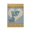 On Birth Of New Baby Great Grandson Traditional Blue Design Congratulations Card