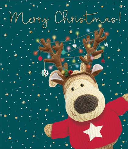 Boofle with Reindeer Horns Christmas Card