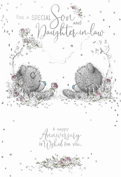 Bears With Rose Special Son and Daughter In Law Anniversary Card