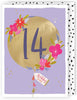 Contemporary Girl 14th Bloom-Tastic Fun! Birthday Card