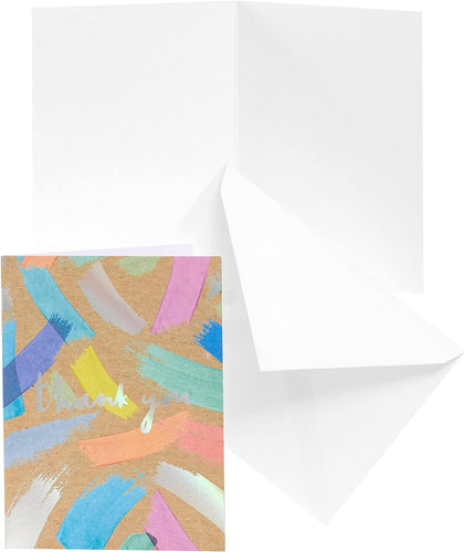 Bright Holographic Design Multipack of 10 Blank Thank You Cards With Envelopes 