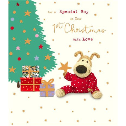 Boofle Cute Baby Boy's 1st Christmas Card