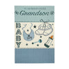 On Birth Of Grandson Baby Items Blue Congratulations Card