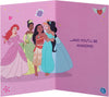 Ariel, Moana & Rapunzel Design First Day At School Good Luck Card For Her