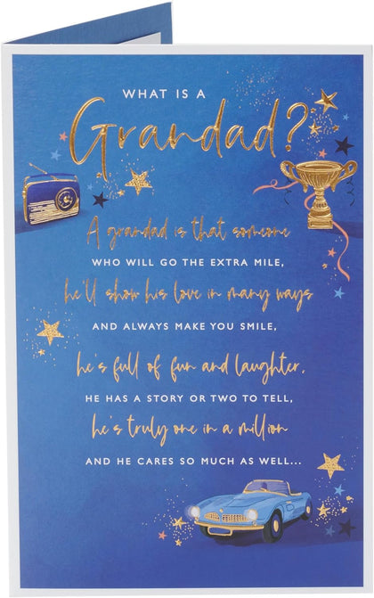 Classic Design Nice Verse Grandad Birthday Card