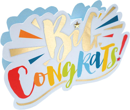 3D Glitter Finished Congratulations Big Congrats Card