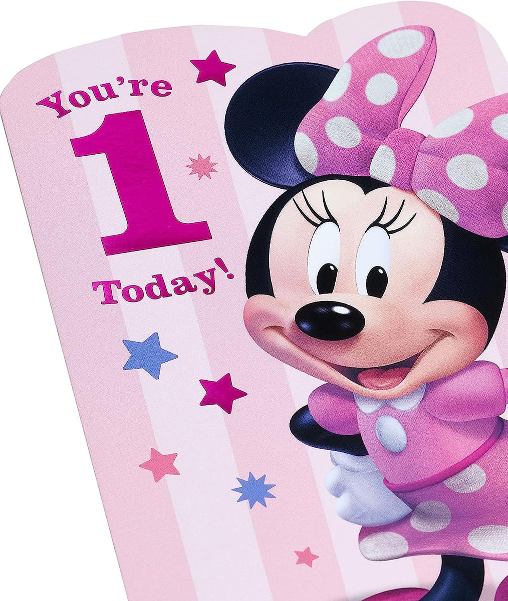 Disney Pink Design With Minnie Mouse 1st Birthday Card – Collect Cards