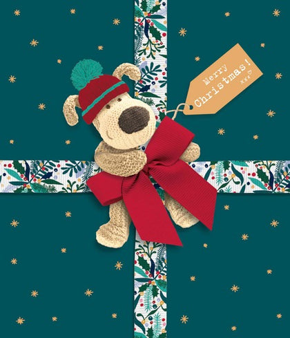 Boofle Wrapped as Gift Christmas Card