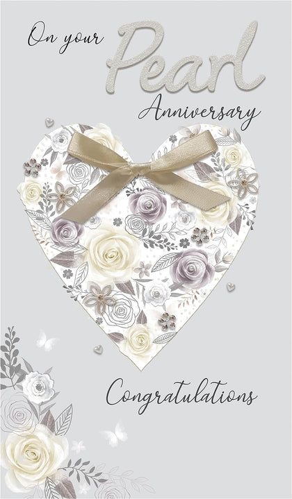 Embellished On Your Pearl 30th Anniversary Congratulations Card