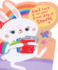 Cute Bunny Cartoon Design First Day At School Card For Her