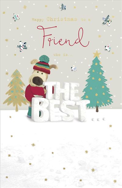 Boofle with Large Power Up Letters Friend Christmas Card