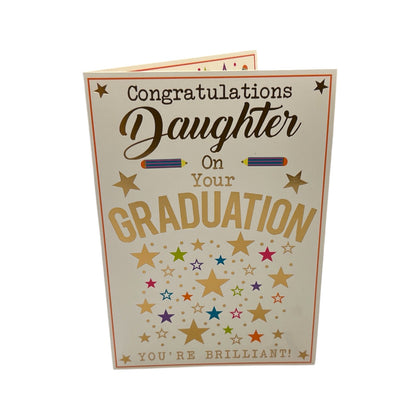 Daughter On Your Graduation Stars Design Congratulations Card