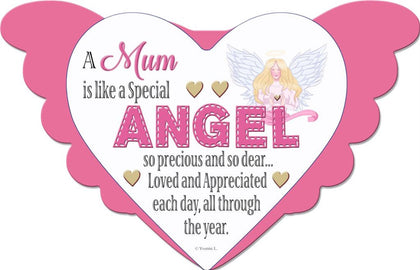 MUM Angel Heart Design Plaque