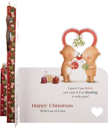 Cute 3D Pop-up Design with Heartfelt Verse Wife Christmas Card