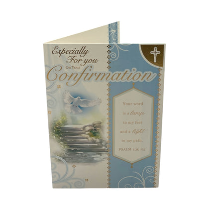 Especially For You Boy On Your Confirmation Dove Design Religious Greeting Card