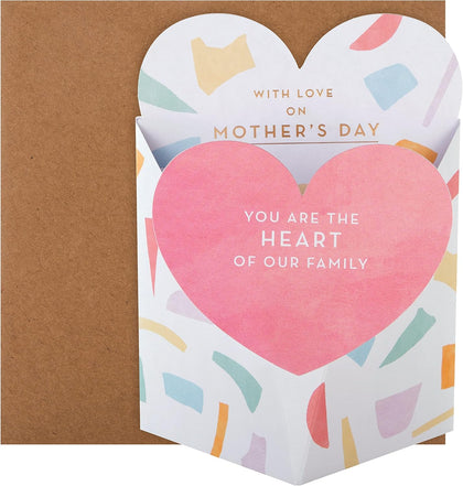 Contemporary 3D Heart Design Heart Of Our Family Mother's Day Card