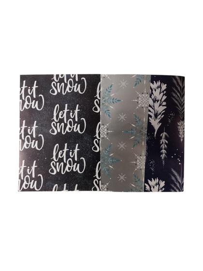 Single 3m Christmas Text OR Tree Design Gift Wrap Roll