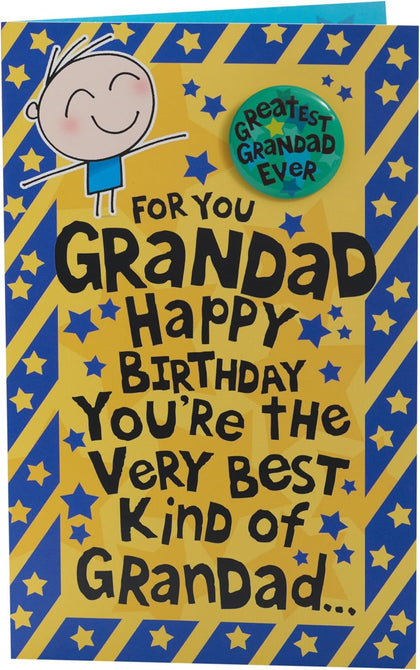 Bright Design Grandad Birthday Card With Badge