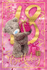 Bear Holding Gift 3D Holographic 18th Birthday Card