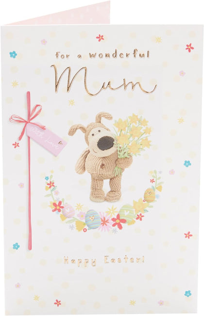 Boofle with a Bouquet Mum Easter Card