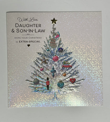 Daughter And Son In Law Glitter Hand Finished Christmas Card