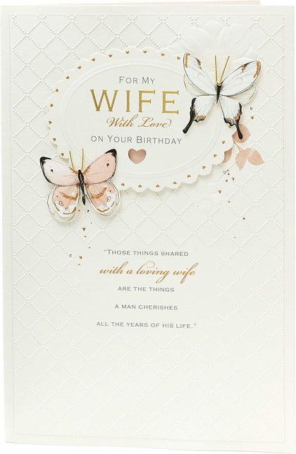 Butterflies Design Wife Birthday Card 