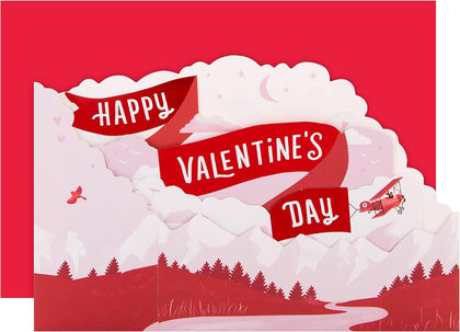 3D Biplane Message Design for One You Love Valentine's Card