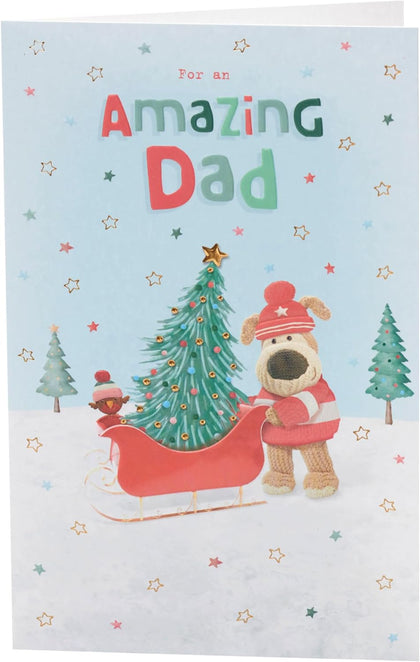 Boofle For An Amazing Dad Xmas Tree Christmas Card