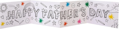 Fold-out and Colour-in Banner Design Dad Father's Day Card