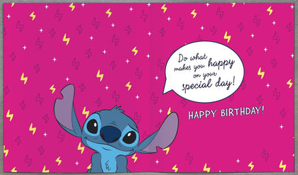 Disney Unique Stitch Design 7th Kids Birthday Card For Her