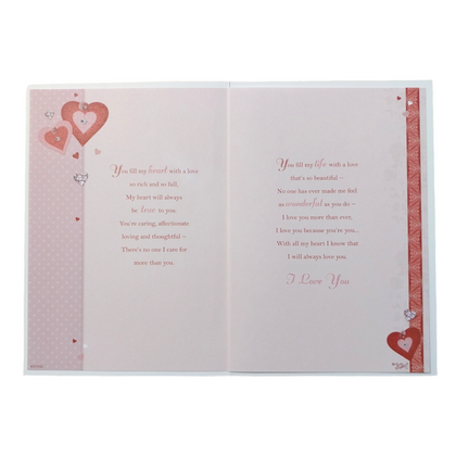 I Will Always Love You Hearts Design Open Greeting Card