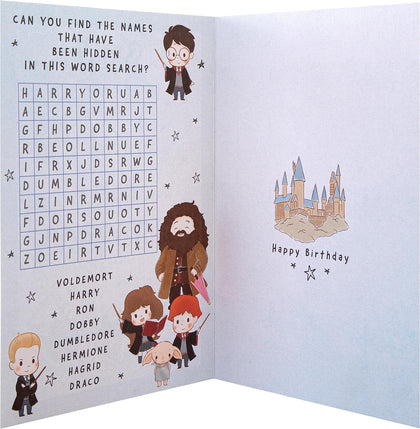 Harry Potter Illustrations Son Birthday Card with Activity