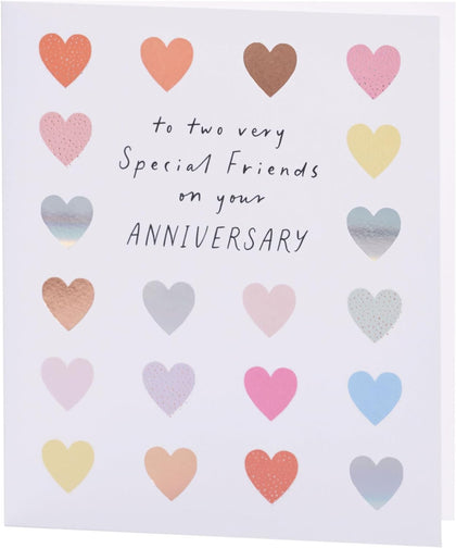 Colourful Hearts Design Anniversary Card for Special Friends