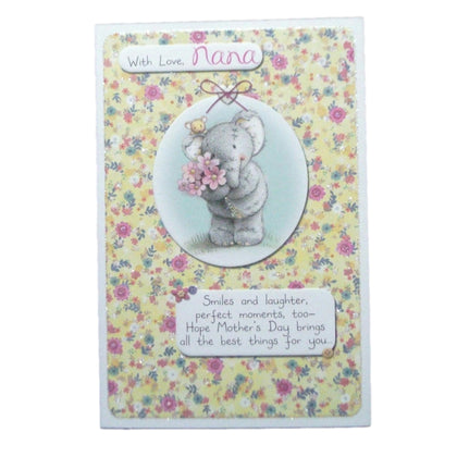 Nana Elliot And Buttons Floral Design Mother's Day Card