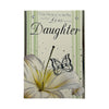 Loss Of Daughter Traditional White Flower and Butterfly Design Sympathy Card