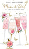 Time To Celebrate Embellished Champagne Mum & Dad Anniversary Card