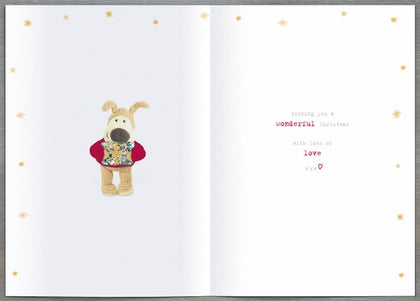 Boofle on Ladder Mum Christmas Card