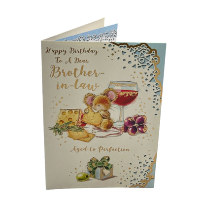 To Brother-in-law Mouse Munching Cheese Design Birthday Card