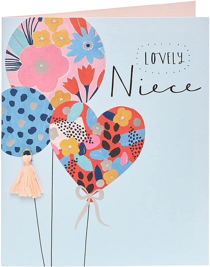 Colourful Balloons Lovely Niece Birthday Card