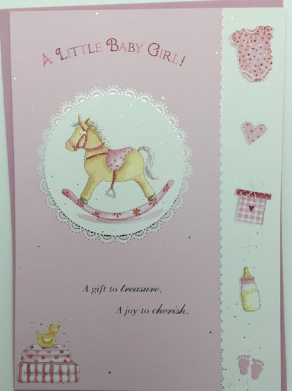 A Little New Born Baby Girl Congratulation New Baby Card