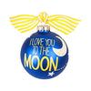 I Love You To The Moon Large 10cm Decoration Bauble Navy Blue With Sky Design