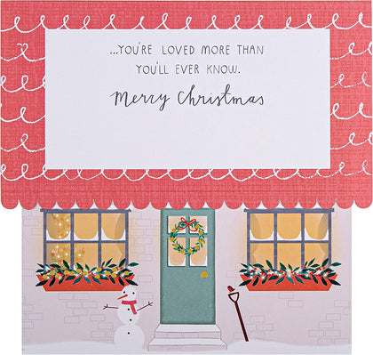 Classic Pop-up 3D House Design Mum and Dad Christmas Card