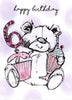 Happy 6th Birthday Bear And Cupcakes Scribble Bear Card