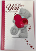 Love You So Much Tatty Bear Holding Heart Valentine's Day Card