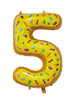 Giant Foil Young Editions Doughnut Theme Design 5 Number Balloon