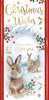 Box of 20 Squirrel and Bunny Design Luxury Slim Christmas Greetings Cards With Envelopes