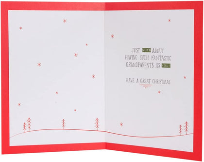 Christmas Wish for Grandma and Grandad Cute Embossed Illustration Card