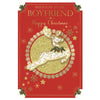 With Love To My Boyfriend Foil Finished Reindeer Christmas Card